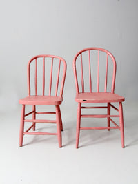 antique pink spindle back chairs pair