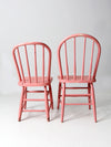 antique pink spindle back chairs pair