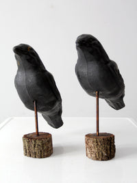 vintage crow decoys pair