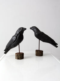 vintage crow decoys pair