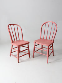 antique pink spindle back chairs pair