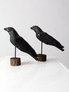 vintage crow decoys pair