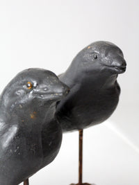 vintage crow decoys pair