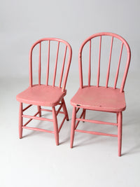 antique pink spindle back chairs pair