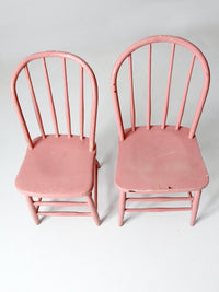 antique pink spindle back chairs pair