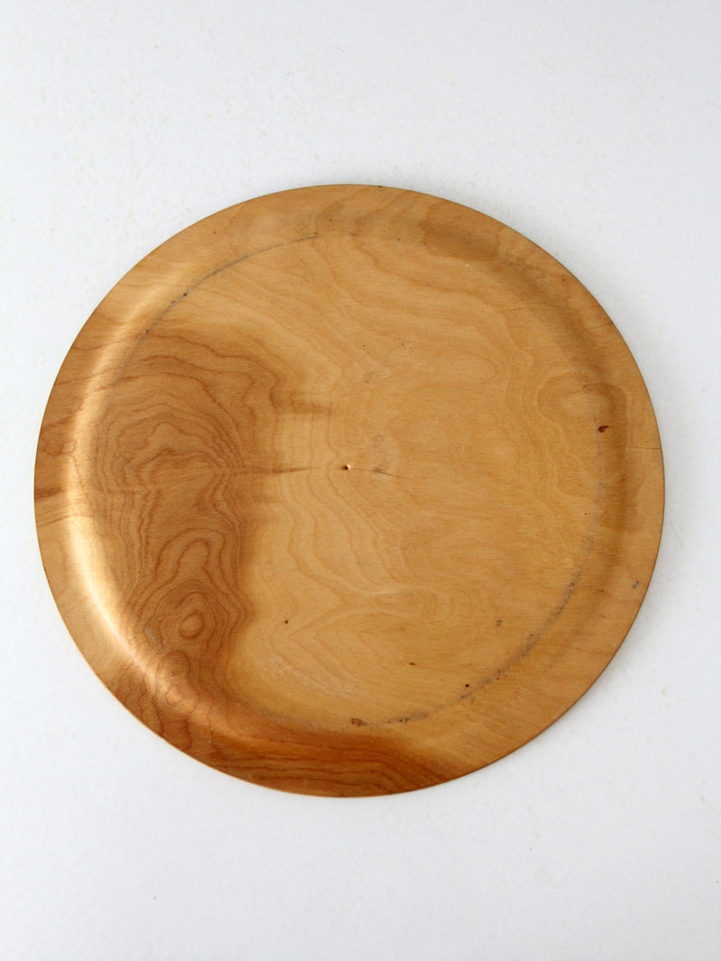 vintage hand painted wood plate