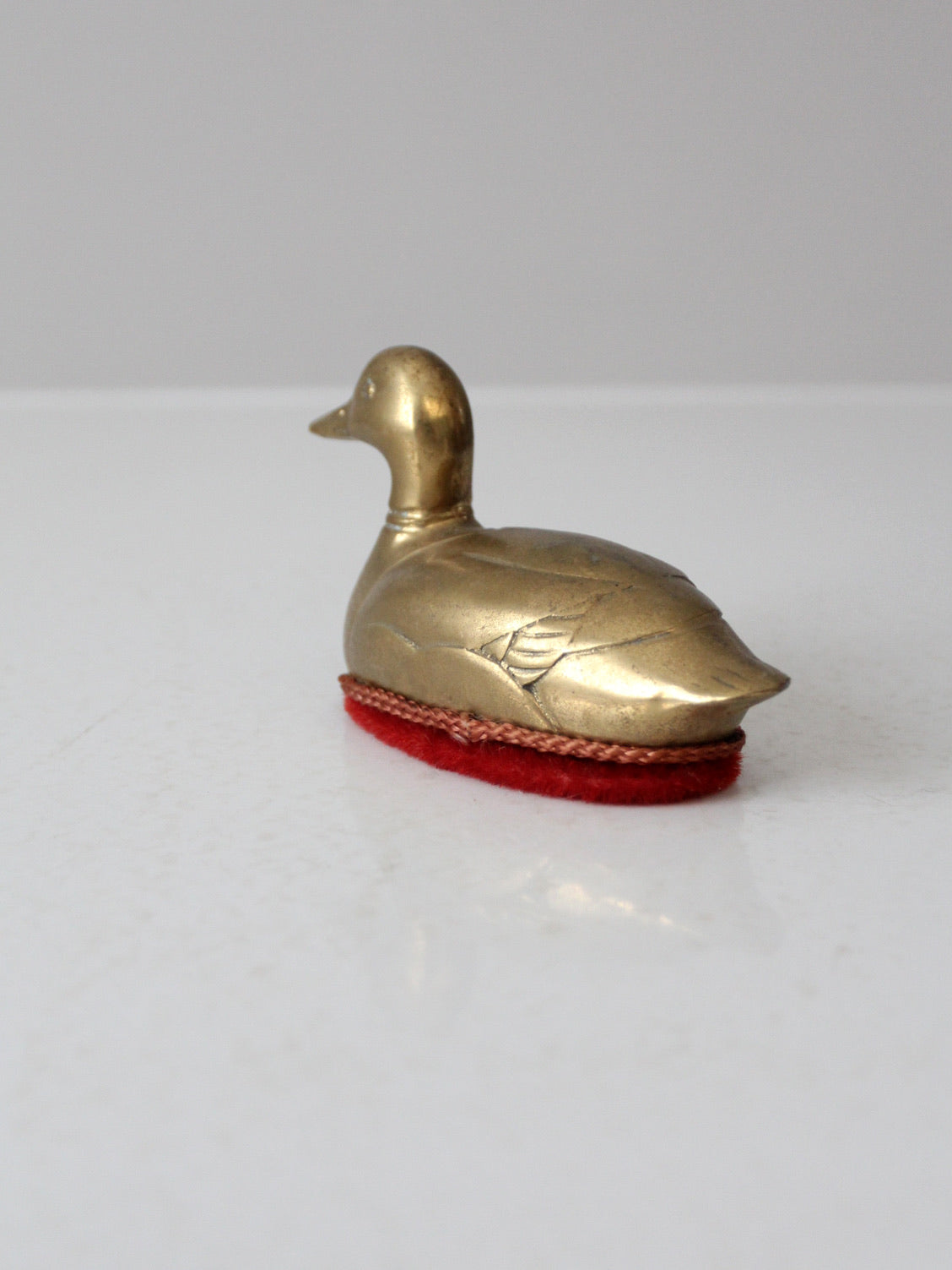 mid century brass duck lint brush