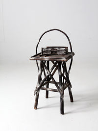 antique Adirondack side table