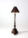 antique carved wood floor lamp