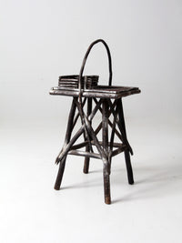 antique Adirondack side table