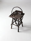 antique Adirondack side table