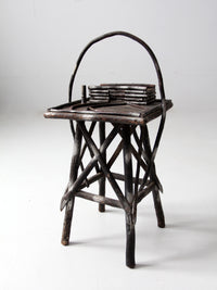 antique Adirondack side table