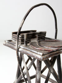 antique Adirondack side table