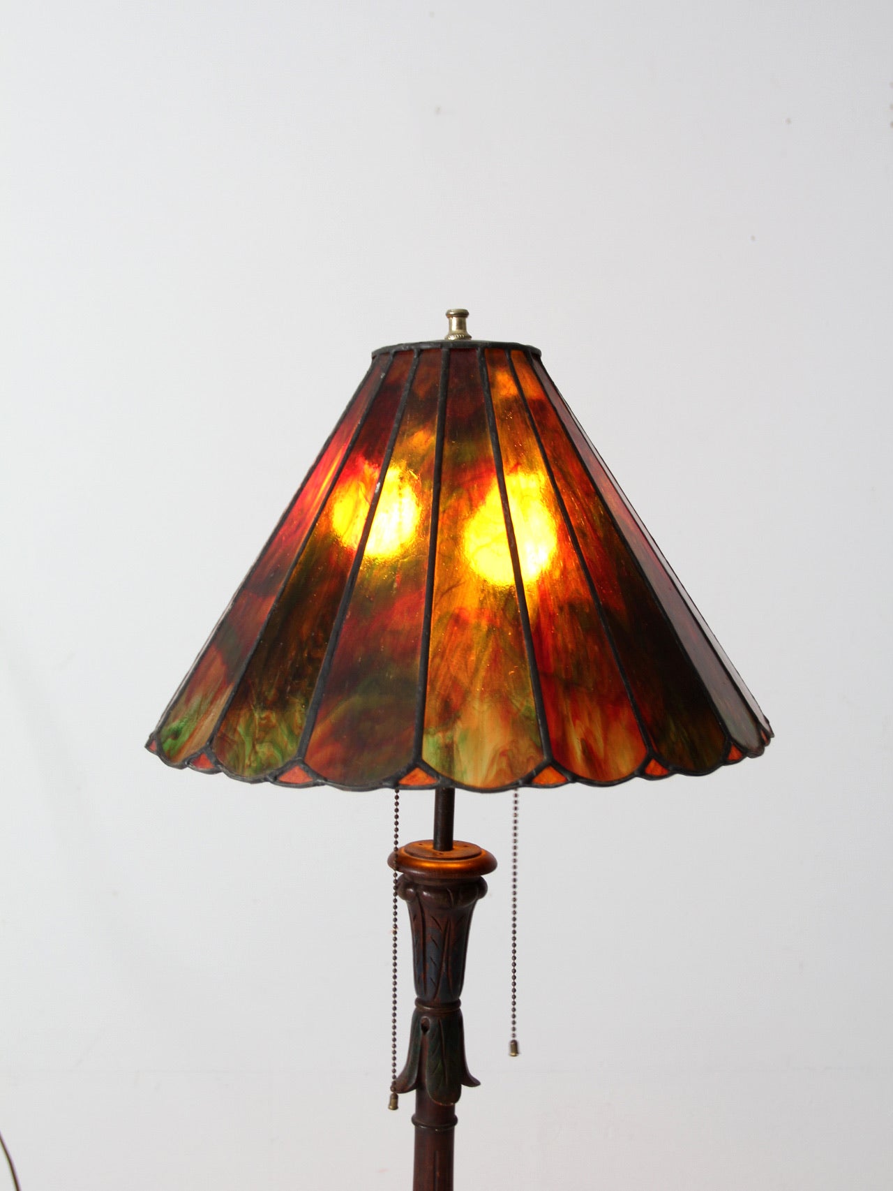 antique carved wood floor lamp 86 Vintage