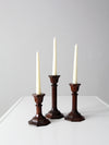 vintage candlestick holders set of 3