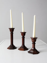vintage candlestick holders set of 3