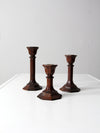 vintage candlestick holders set of 3