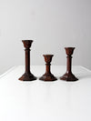 vintage candlestick holders set of 3