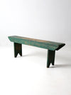 antique green farmhouse bench