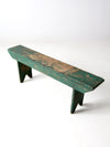 antique green farmhouse bench