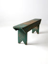 antique green farmhouse bench