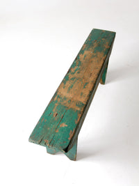 antique green farmhouse bench