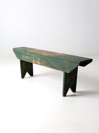 antique green farmhouse bench