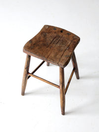 antique saddle seat wooden stool