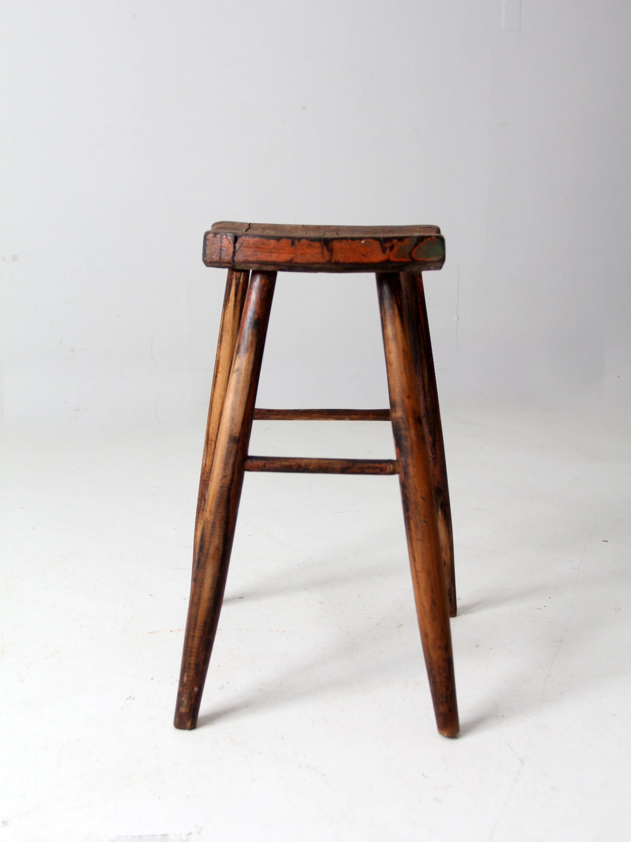 椅子 antique wood stool antique saddle seat wooden stool – 86 Vintage