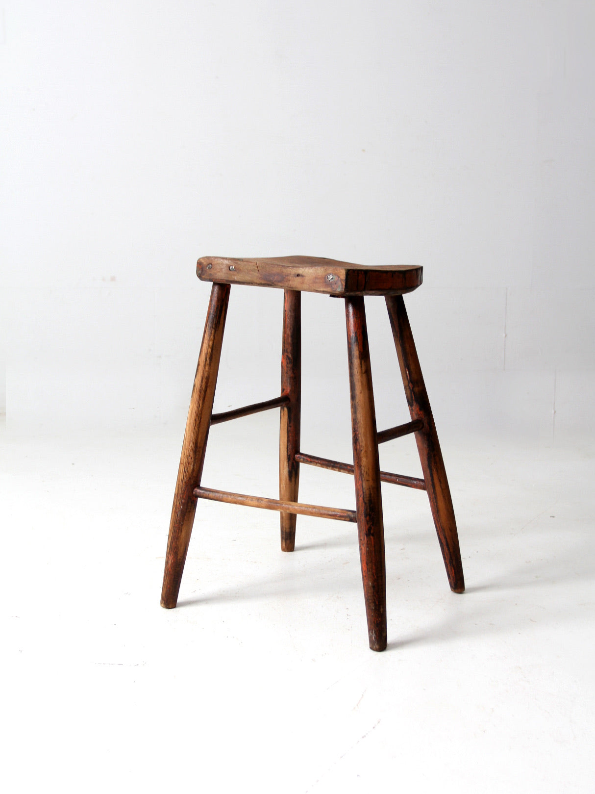 家具 U.K. vintage Furniture Stool antique saddle seat wooden stool – 86 Vintage