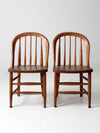 antique bow back spindle chairs pair