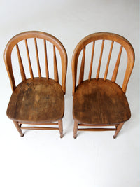 antique bow back spindle chairs pair