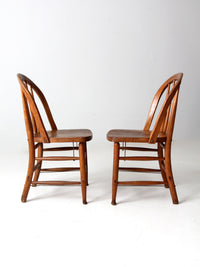 antique bow back spindle chairs pair