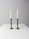 vintage brass candlestick holders pair