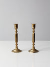 vintage brass candlestick holders pair