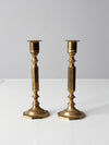 vintage brass candlestick holders pair