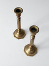 vintage brass candlestick holders pair