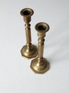 vintage brass candlestick holders pair