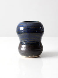 vintage studio pottery blue vase