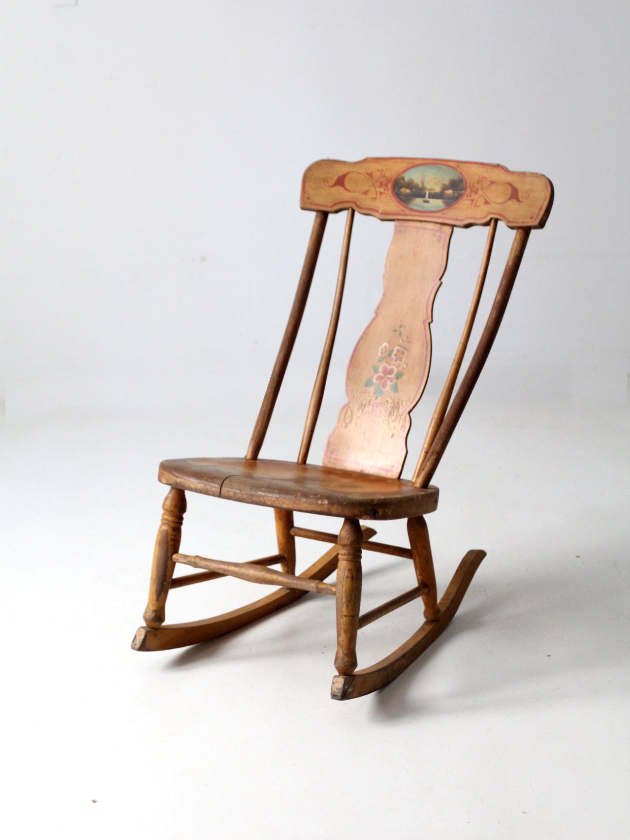 Antique Folding Rocking Antique Sewing Chairs Antique Painted - Main Image