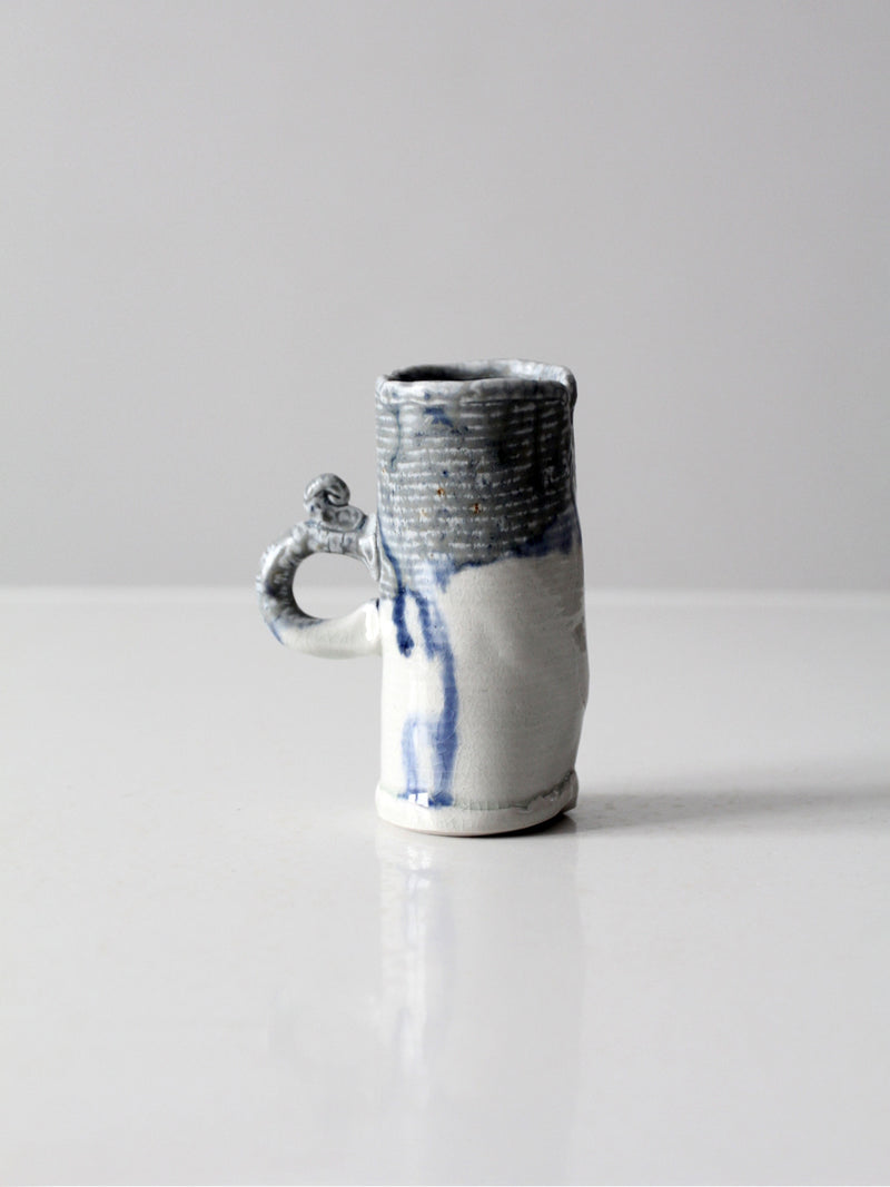 vintage studio pottery mug vase