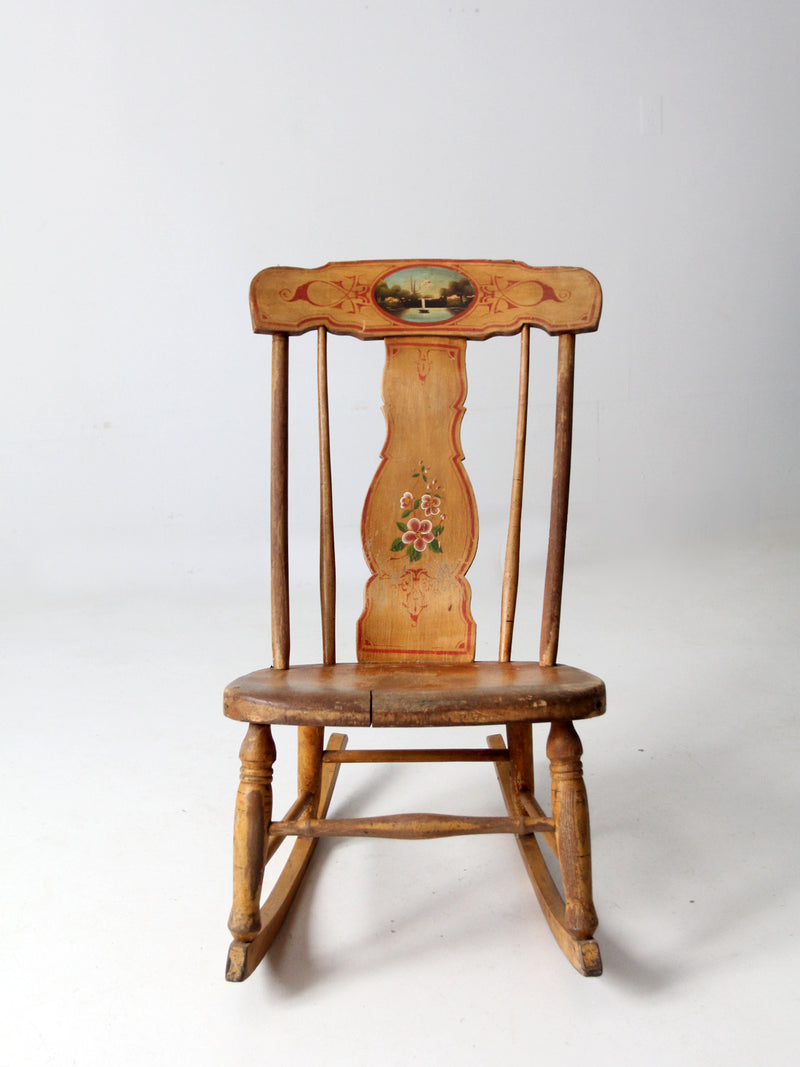 antique painted rocking chair