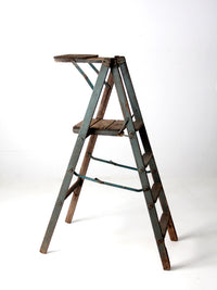 vintage wood platform ladder