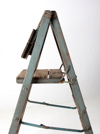 vintage wood platform ladder