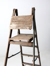 vintage wood platform ladder