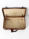 antique leather suitcase with travel stickers