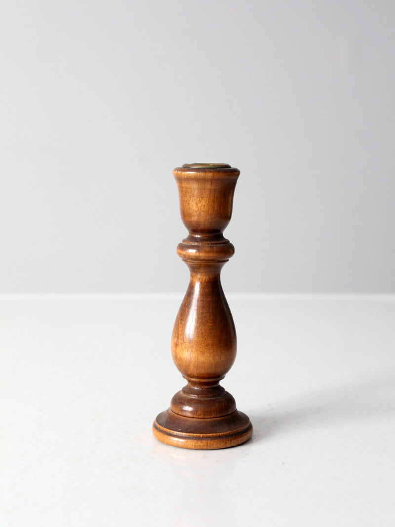 vintage turned wood candlestick