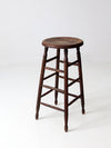 antique turned leg wood stool