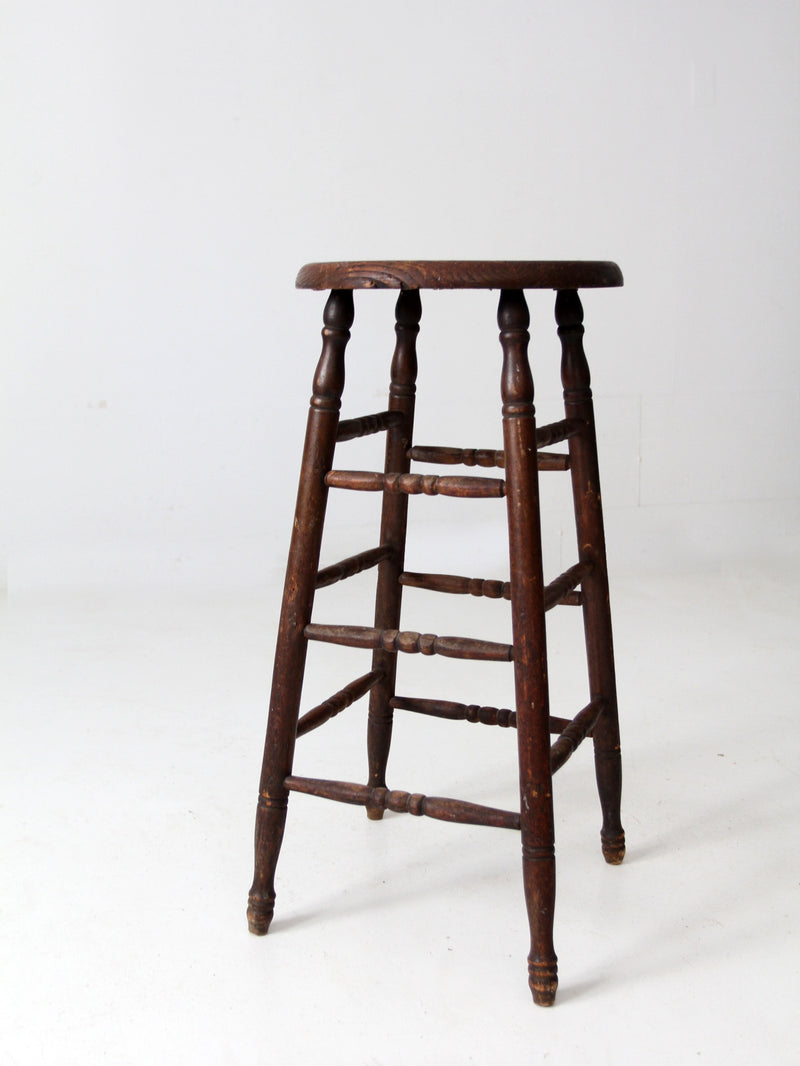 antique turned leg wood stool