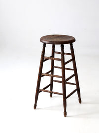 antique turned leg wood stool